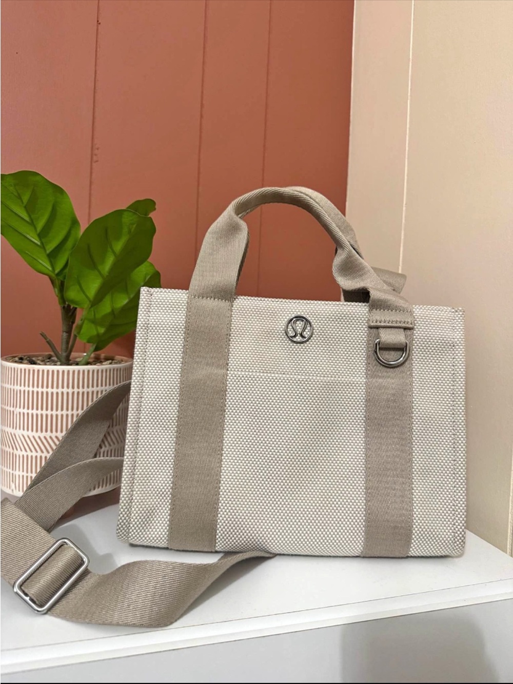 Lululemon Beige Canvas Tote with Strap